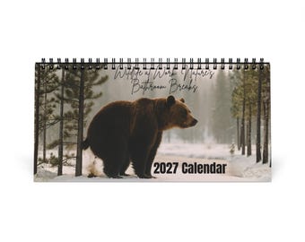 Desk Calendar, Wildlife Animals Pooping 2027 Grid Gag Gift, White Elephant, Secret Santa, Yankee Swap, Funny Calendar, Funny