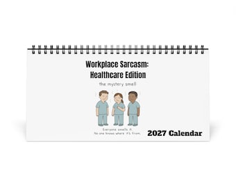 Healthcare Humor 2027 Desk Calendar, Medical Sarcasm gift, Nurse Doctor Gag, Funny Gift for Nurses, Human Med Funny Calendar, Doctor gift