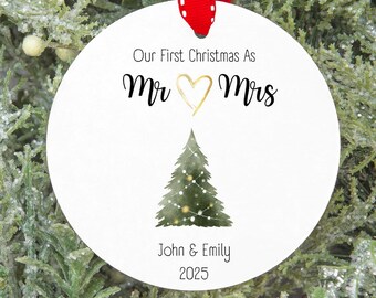 First Christmas Together, Mr and Mrs, Wedding Gift, New Couple, Married Tree Ornament, First Christmas Married Ornament, custom gift, them