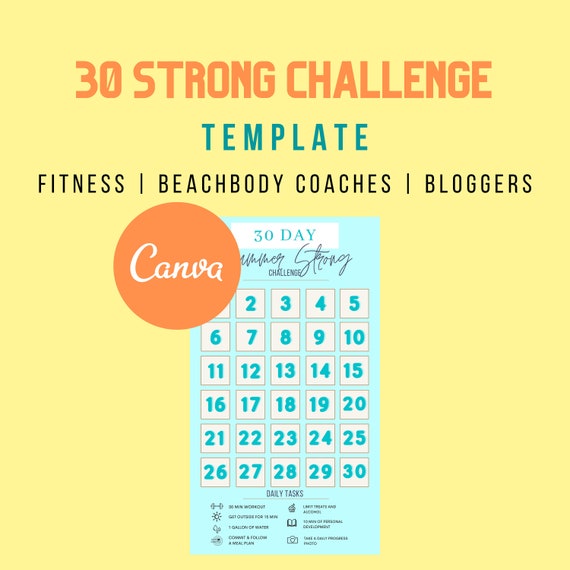 75 Hard Template | 30 Hard | 30 Hard Template | 30 Day Challenge Tracker | Habit Tracker | 30 Day Template | Editable Tracker