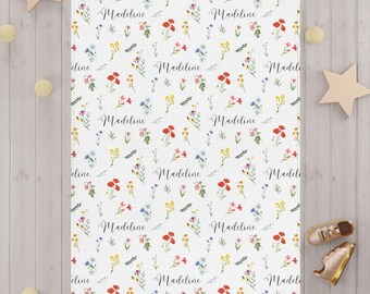 Personalized Toddler Blanket, Custom Baby Name, Cute Nursery Decor, Newborn Swaddle, Hospital Gift for Baby, Baby Blanket, Baby Boy Girl
