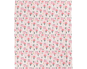 Whimsical Floral Plush Blanket - Soft Cozy Throw for Kids, Holiday Gift, Nursery Decor, Cuddle Time, Home Accents