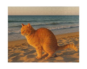 Pooping Cat Puzzle, Jigsaw Puzzle, Cat Pooping, White Elephant Gift, Yankee Swap, Secret Santa, Family Game Night Activity, Gag Gift, Funny