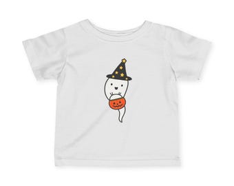 Adorable Halloween Ghost Infant Tee, Cute Ghost Shirt, Baby Halloween Outfit, Infant Costume Tee, Perfect for Fall Celebrations