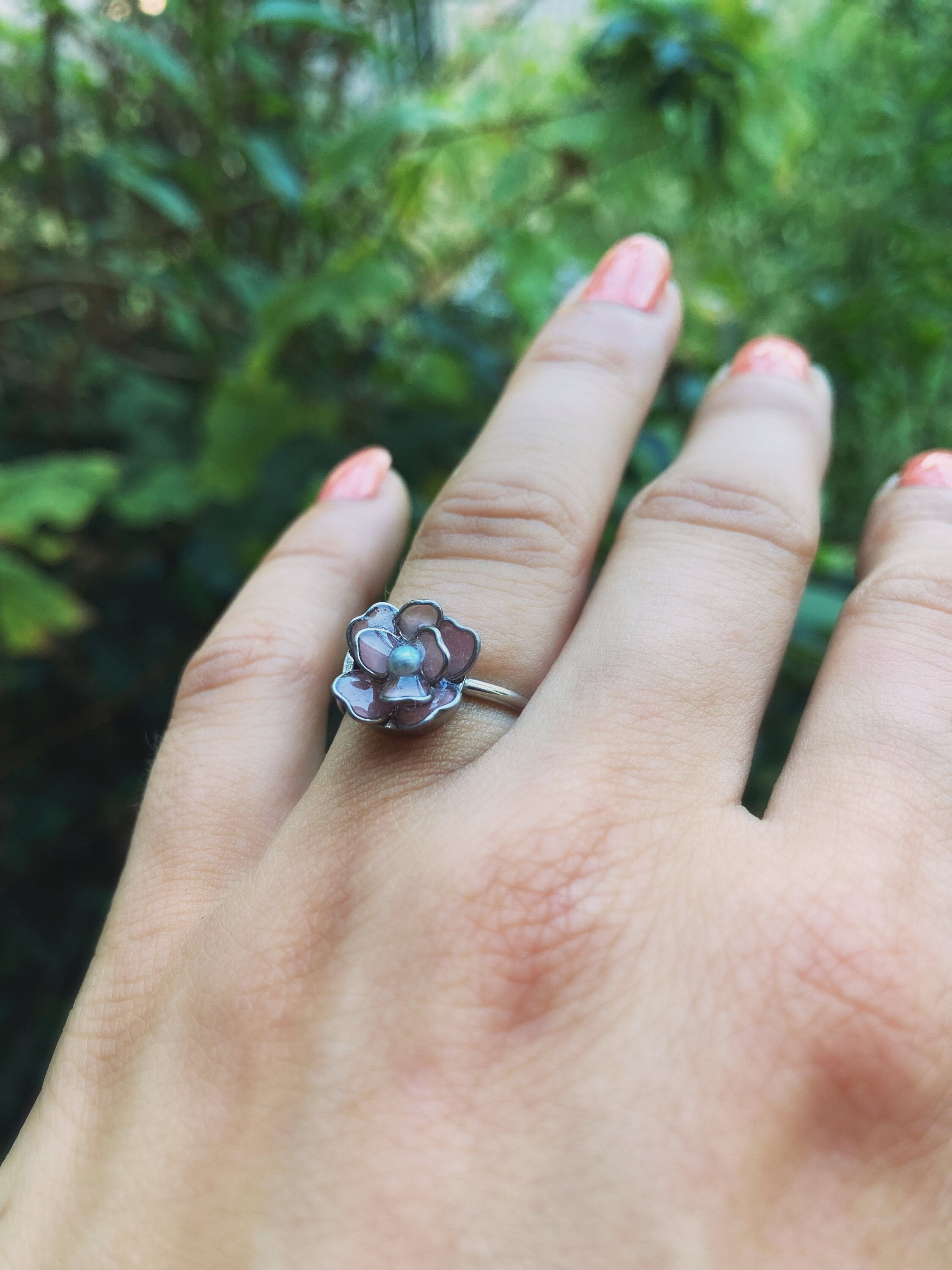 Bague fleur rose Etsy France