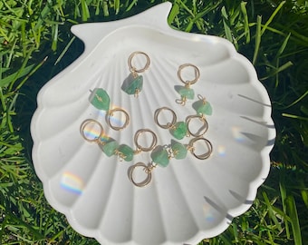 Green Aventurine Crystal Hair Rings