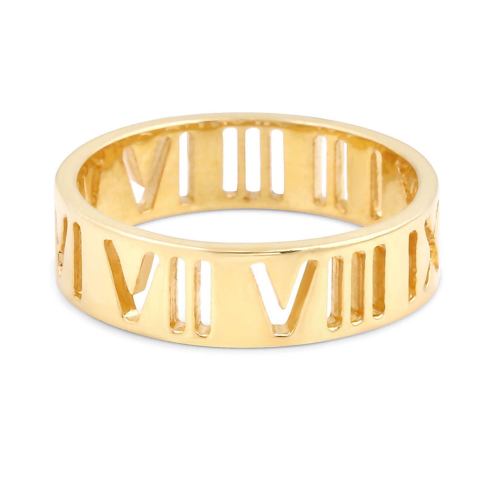 Custom Roman Numerals Ring with stones Date RingPersonalize Etsy