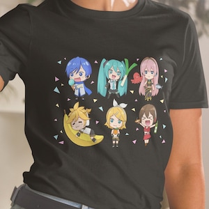 Hatsune Miku Camicia Vocaloid Progetto Sekai Tee Miku Kawaii Anime Camicia Progetto Sekai Kaito Len Rin Luka Meiko Miku t Camicia Chibi Kawaii Camicia