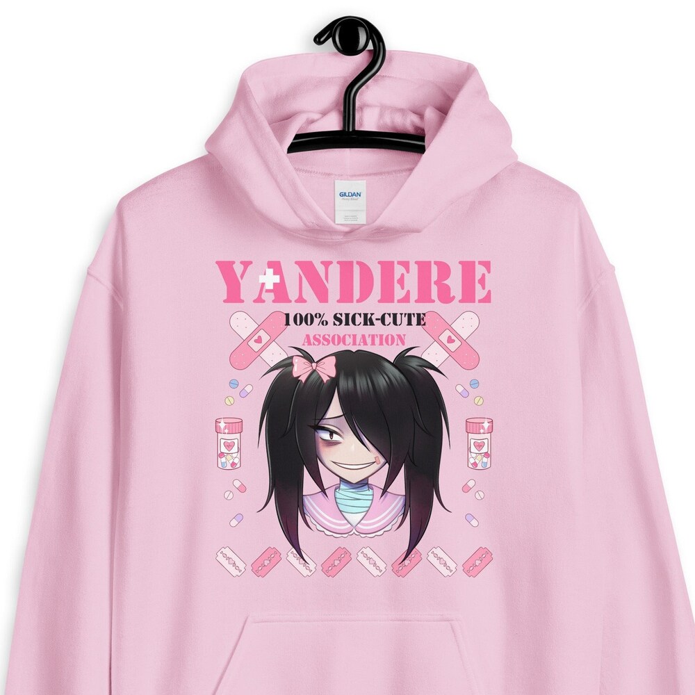 Menhera Hoodie Yami Kawaii Hoodie Yandere Anime Hoodie Pastel Pink Emo Hoodie Gothic Pastel Goth Hoodie Sick Cute