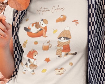 Herbst Calico Cat Shirt Katzen Herbst Shirt Herbst Shirt Herbst Katze Shirt Warme Farben t shirt Unisex T-Shirt
