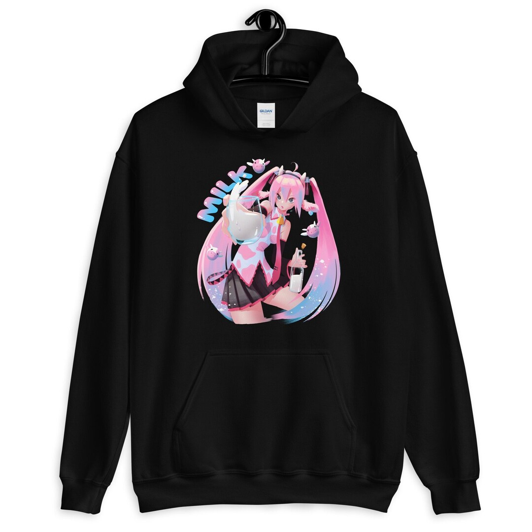 Hatsune Miku Hoodie Pastel Pink Kawaii Hoodie Miku Sweater Kawaii