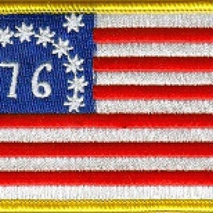 USA 1976 Flag Embroidered Patch Iron or Sew On Approx 4 X 2 Inches As Pictured