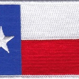 Texas Flag Embroidered Patch Iron or Sew On 3 X 2 Inches As Pictured