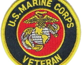 "UNITED STATES MARINE CORPS" - MILITARY PATRIOTIC TAN DUTY-Iron On Patch "UNITED STATES MARINE CORPS" - MILITARY PATRIOTIC TAN DUTY-Iron On Patch
