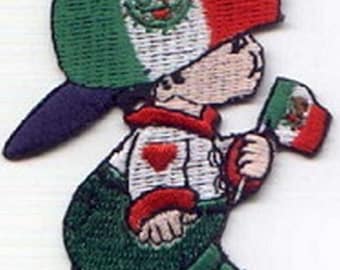 Mexico Boy Embroidered Patch Iron or Sew On 3 X 2 Inches As Pictured