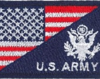 Army US Flag Embroidered Patch Iron or Sew On 3 X 2 Inches As Pictured