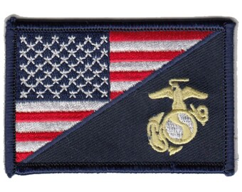 "UNITED STATES MARINE CORPS" - MILITARY PATRIOTIC TAN DUTY-Iron On Patch "UNITED STATES MARINE CORPS" - MILITARY PATRIOTIC TAN DUTY-Iron On Patch