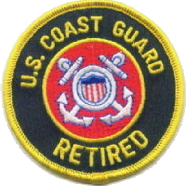 3 Pieces of Patches U S Coast Guard RETIRED Military Embroidered Patch Iron or Sew On 3 Inches Diameter As Pictured