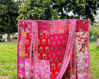 Quilted Cotton patch work Large multi color patch Tote Bag Eco friendly Sustainable Sturdy Grocery Shopping Handmade Vintage Boho Travel bag