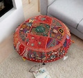 Round Cushions Bohemian Yoga Meditation Pillow Cushion Covers Indian Bohemian Colorful Embroidered Patchwork Floor Cushions Indian Pillow