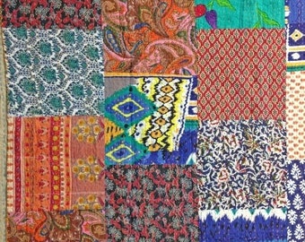 Vintage Colorful Bohemian Kantha fabric Swatches Pack Of 50Cuts Indian Decorative Fabric Swatches Samples-Boho fabrics