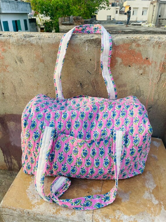 Cotton weekender bag sale