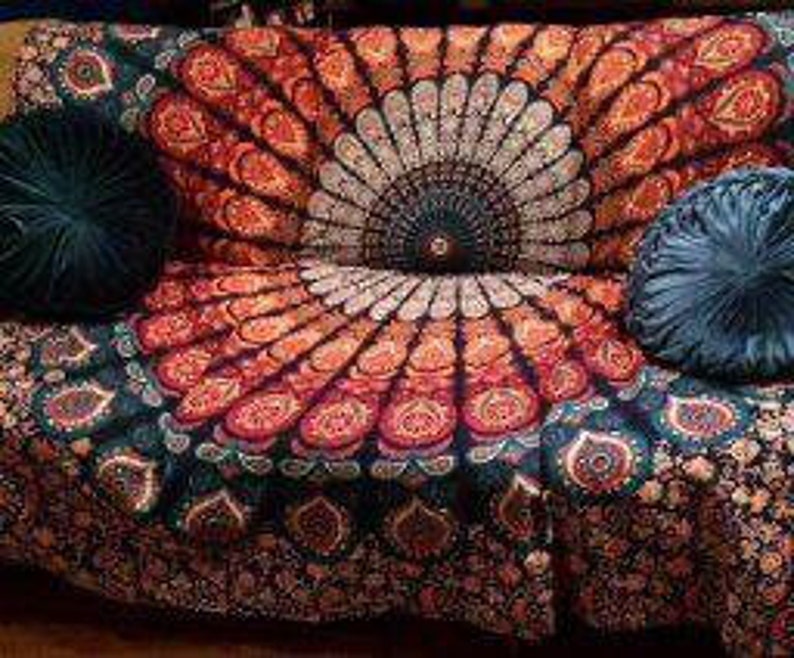Bohemian Sofa Throws Blanket Large Mandala Sofa Throws 100 Etsy