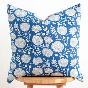 Rosa Block Print Kissenbezug Vintage inspirierte Blumen Designer Dekokissenbezüge 16x16 18x18, Kissen, Baumwolle Boho Bett Kissenbezug