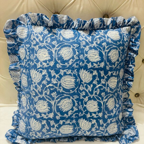 Floral Ruffle Throw Pillow Cover Etsy