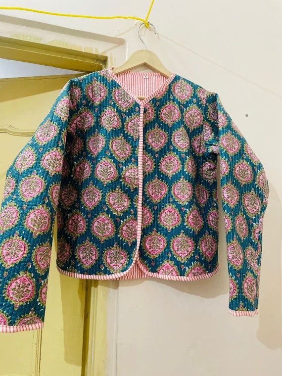 ジャケット・アウター ameri INDIA INDIA BLOCK PRINT JACKET ameri vintage INDIA BLOCK PRINT JACKET Vintage 70s India