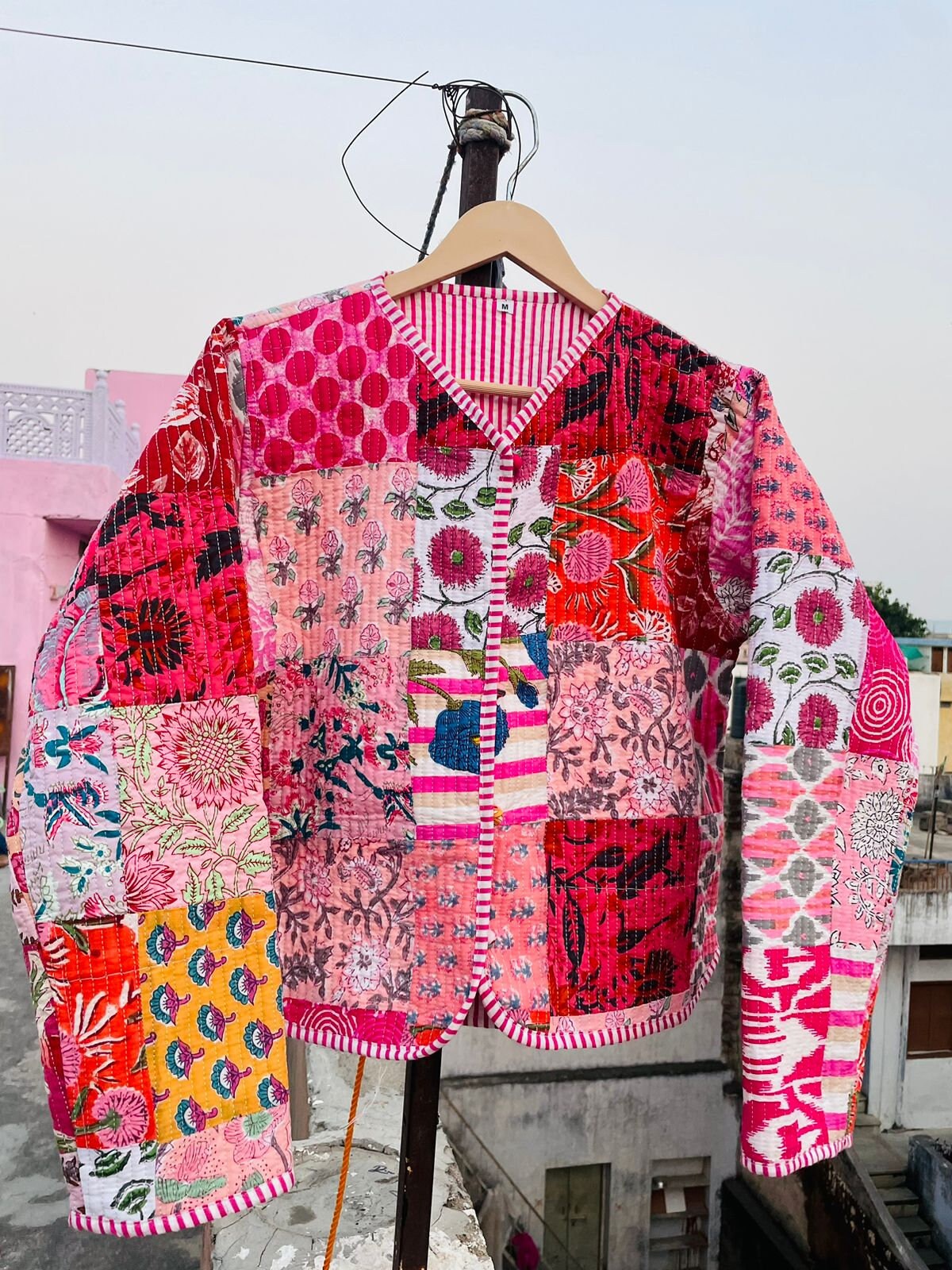 アメリ ヴィンテージ　新品未使用INDIA BLOCK PRINT JACKET Indian Handmade Block Print Vintage Jacket Coats New Style