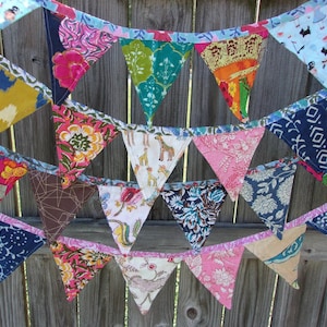 Vintage Flower Bunting Banner colorful Festive fabric bunting flags Garden Banner tent decor bunting Outdoor Bunting Party Decor Backyard