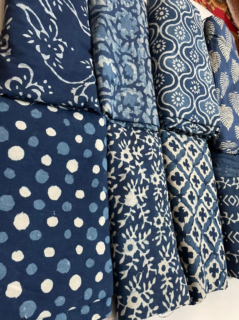Indigo Blue Print Cotton Cloth Fabric Napkins Hippie Bohemian Etsy