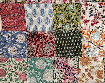 Cuadrados de tela precortados 100 % algodón, pañuelos de acolchado, paquete de dijes bohemios, paquete de cuadrados de edredón coloridos, cubiertas de diario basura.