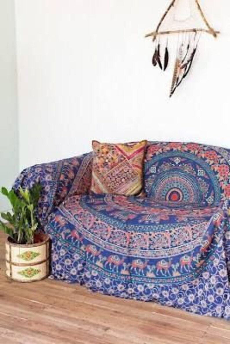 Bohemian Sofa Throws Blanket Large Mandala Sofa Throws 100 Etsy