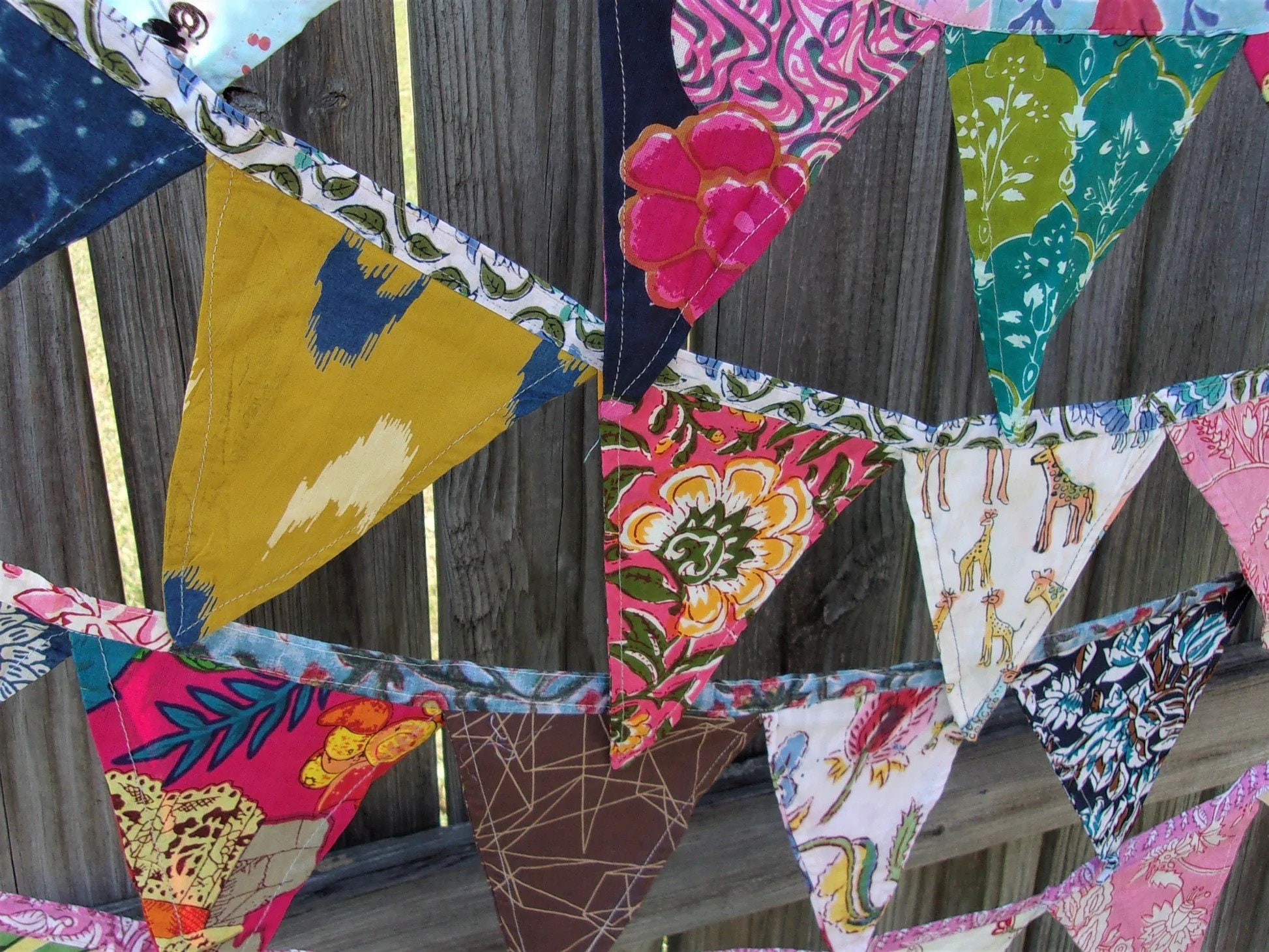 Colorful Fabric Bunting Flags Vintage Decor Festive Bunting Banner ...