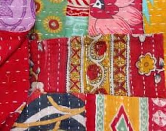 Indian SARI SQUARES Fabric Square pack- Quilting squares-Kantha Quilts-Kantha Fabric-