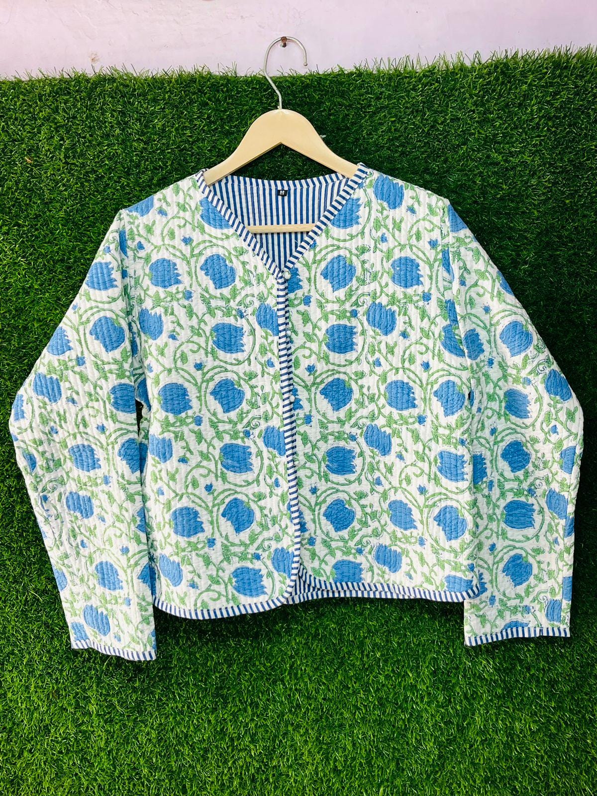 Blockprint Quilted Jacket Cotton Boho Women's Quilting Jacket