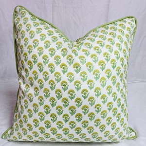 Piping Floral Pillow Cover, Throw Pillow with Piping, Cotton Piping Decorative Cushion Cover, Corded  Lumbar Pillows for Couches