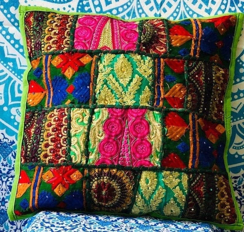 Bohemian Pillow Cover Boho Cushion Cover Handmade Colorful Etsy