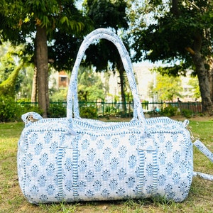 Großer Seesack für Damen | Boho Overnight Reisetasche | Gesteppte Weekender-Tasche aus Baumwolle | Reisetasche | Handgemachte Seesack | Geschenke für Papa |