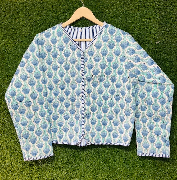 Veste Matelassée Femme Imprimé Floral Ethnique - Manteau Coton Grande Taille