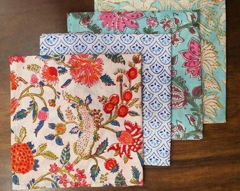 Wholesale Lot Of Cotton Cloth Napkins set, Hand printed Napkins Reusable Napkins for Home, Kitchen, Dining Room, Holiday Table Cloth Napkins