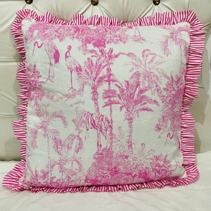 Indian Block Print Cotton Frill Bohemian Pillow Cushion Covers -Sofa Cushion Covers Floral Cushion Covers Raffle Decorative Pillows -16&quot;X16