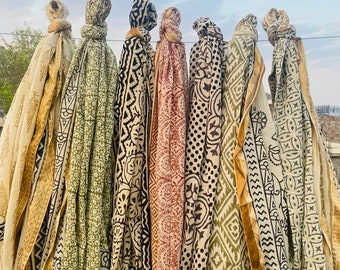 Sarong de praia de algodão, sarongue de praia com estampa indiana de blocos de mão, tecido de voile macio, pareo de verão, presente para ela - Sarongue de trabalho Golden Jari