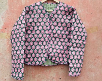AMERI ★ INDIA BLOCK PRINT JACKET Ameri（アメリ）の「INDIA BLOCK PRINT JACKET（ノーカラー