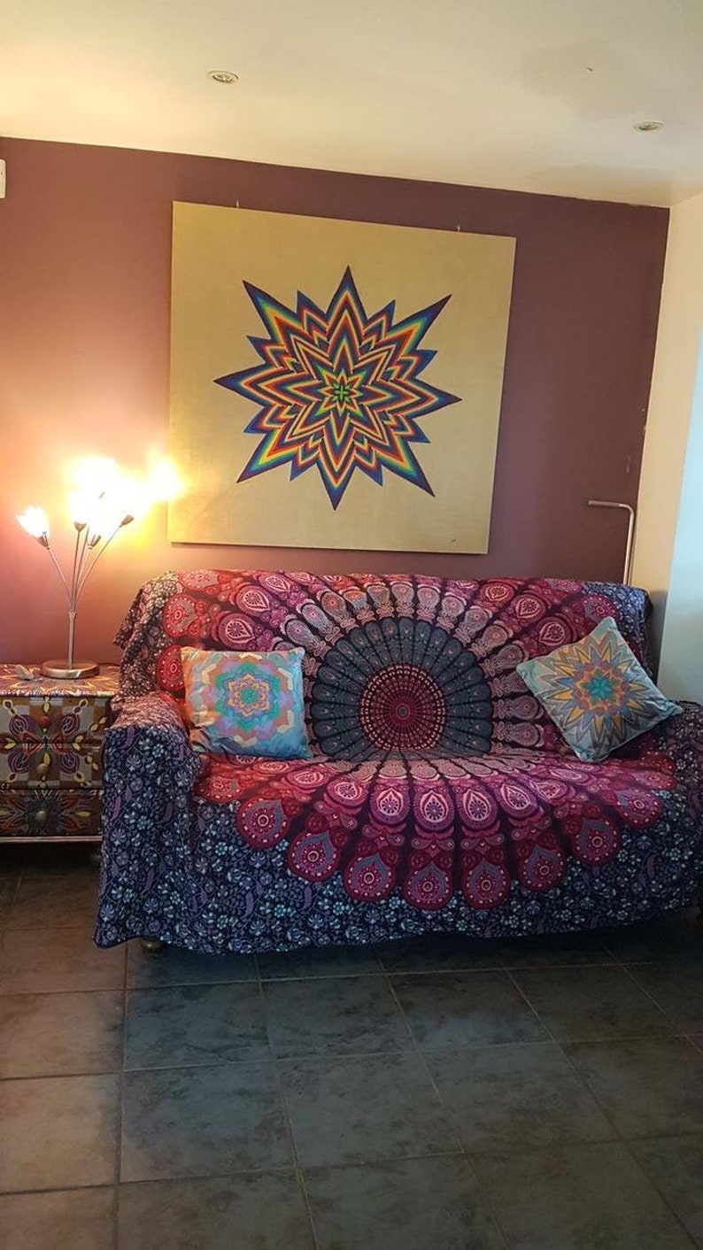 Bohemian Sofa Throws Blanket Large Mandala Sofa Throws 100 Etsy
