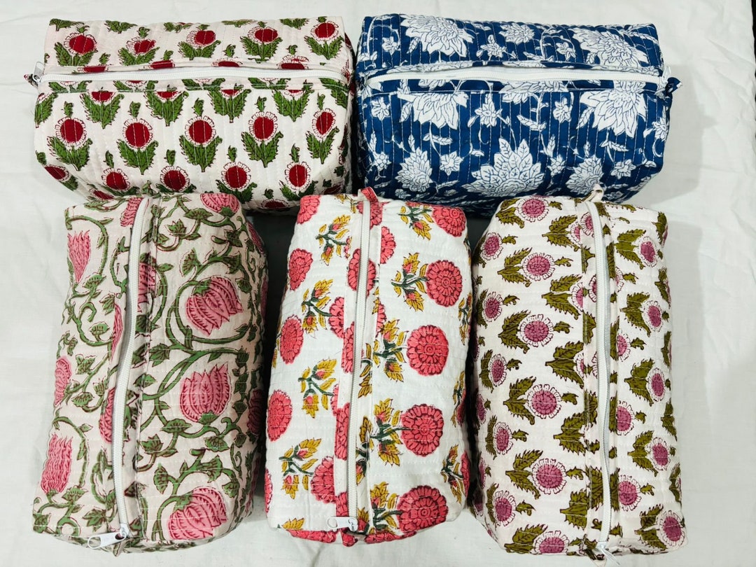 Multicolor - Handmade Cotton Multipurpose Cosmetic/Toiletry Bag 15