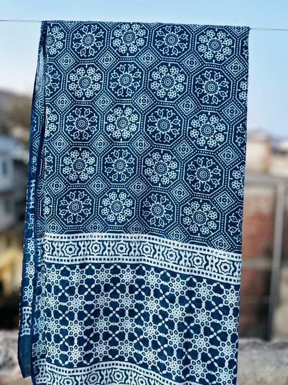 Indigo Print Women Wear Cotton Scarves Bohemian S… - image 2