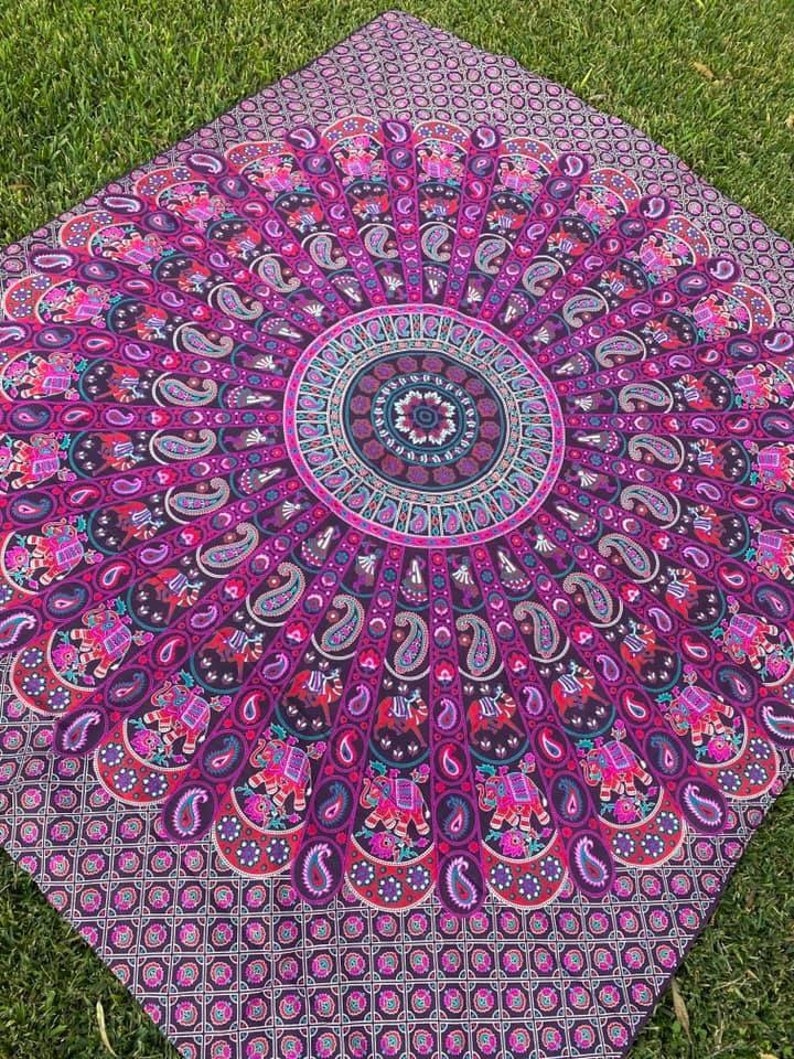 BOHEMIAN Cotton Sheet Boho Indian Mandala Cotton Beach Blanket Etsy